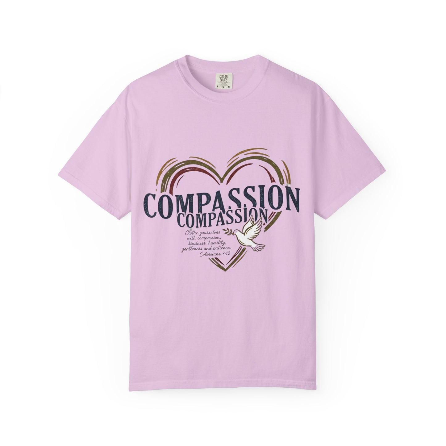 Compassion Heart Dove T-shirt – Compassion Typography Unisex Tee