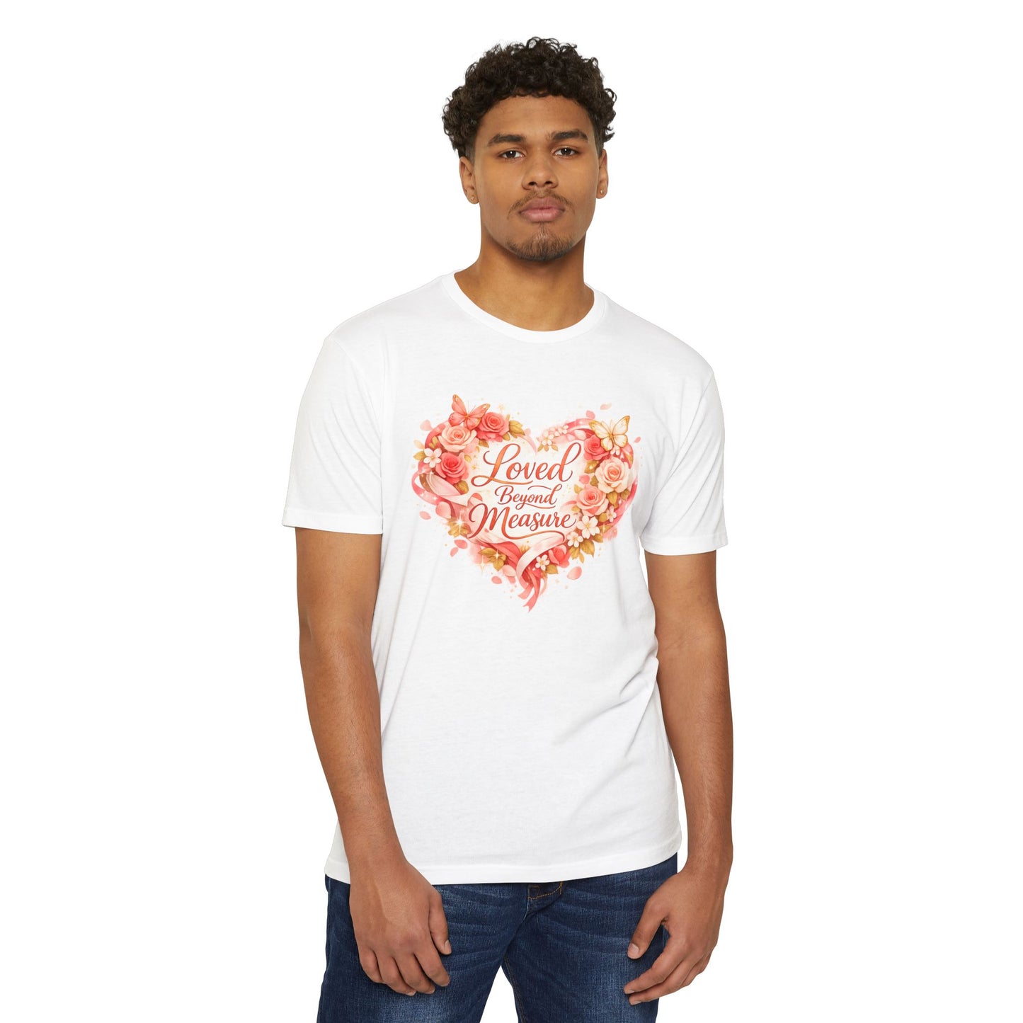 Loved Beyond Measure T-Shirt | Floral Heart Typography