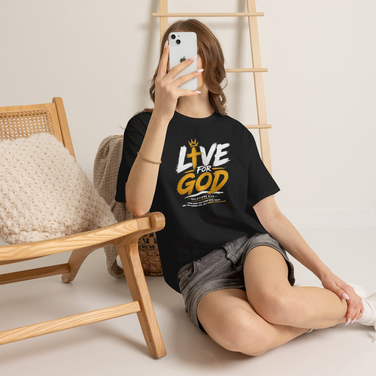 Live for God T-Shirt | Faith Graphic Tee, Christian Scripture Design