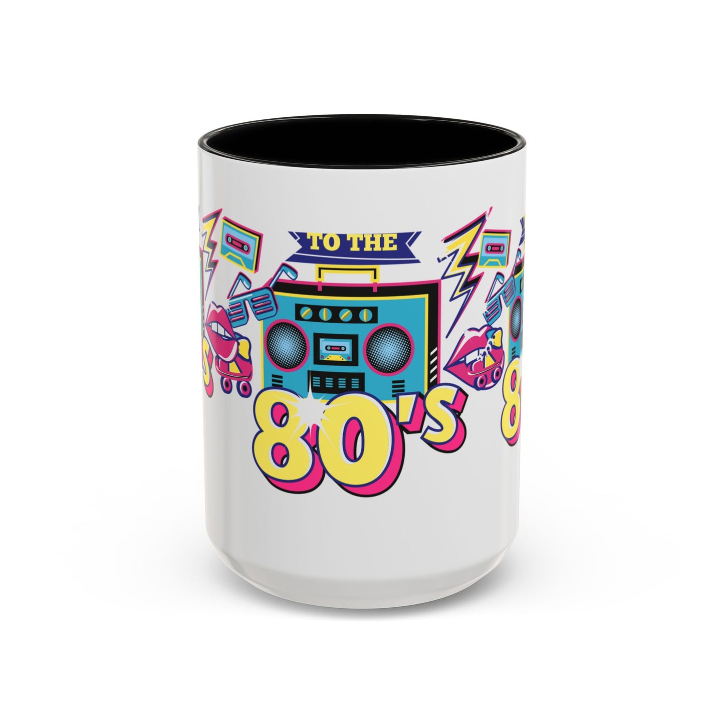 Retro 80's Coffee Mug, Vintage Mug for 80's Lovers, Nostalgic Gift, Boombox Design, Fun Drinkware for Parties