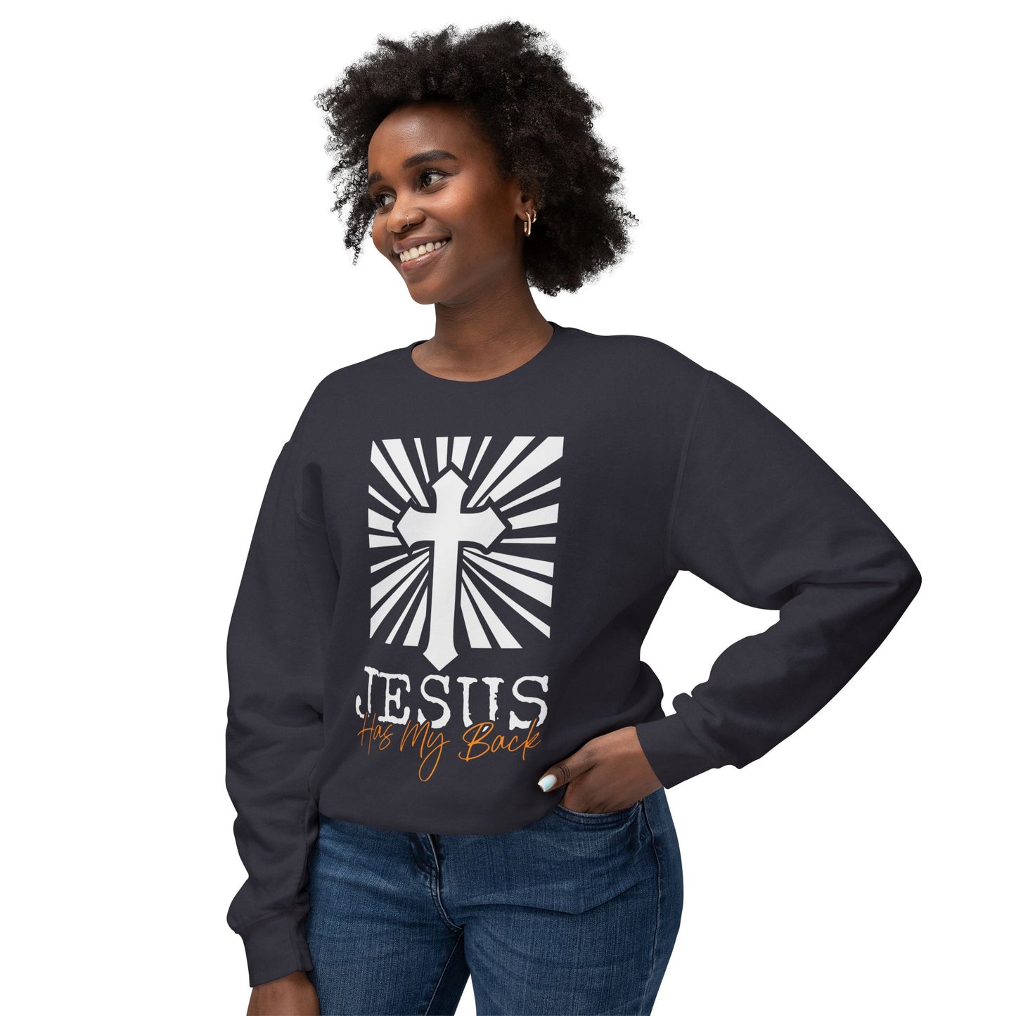 Jesus Has My Back Black Unisex Sweatshirt