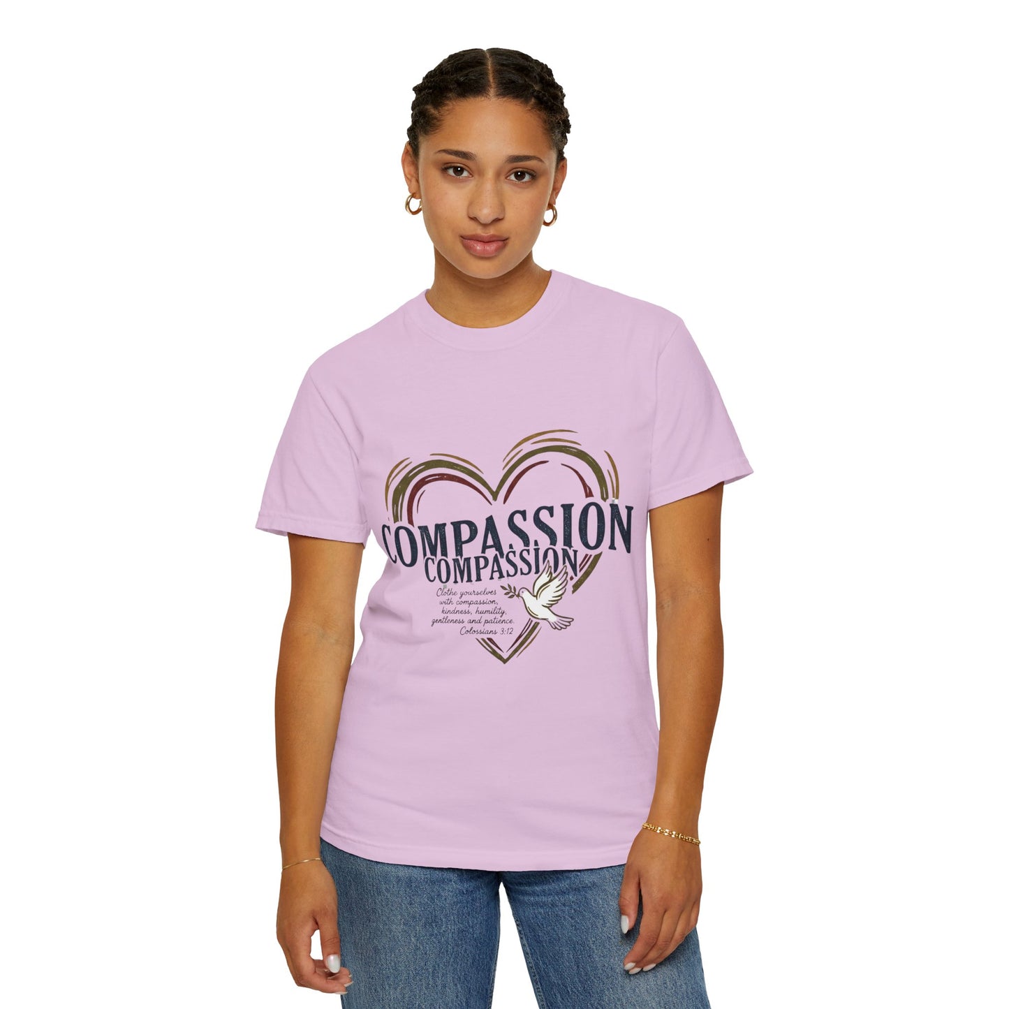Compassion Heart Dove T-shirt — Compassion Typography Tee