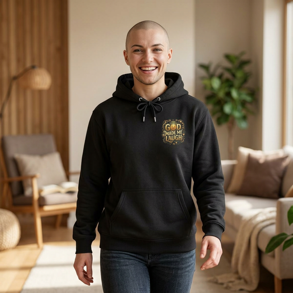 God Made Me Laugh Hoodie | Religious Humor, Inspirational Faith Sweatshirt