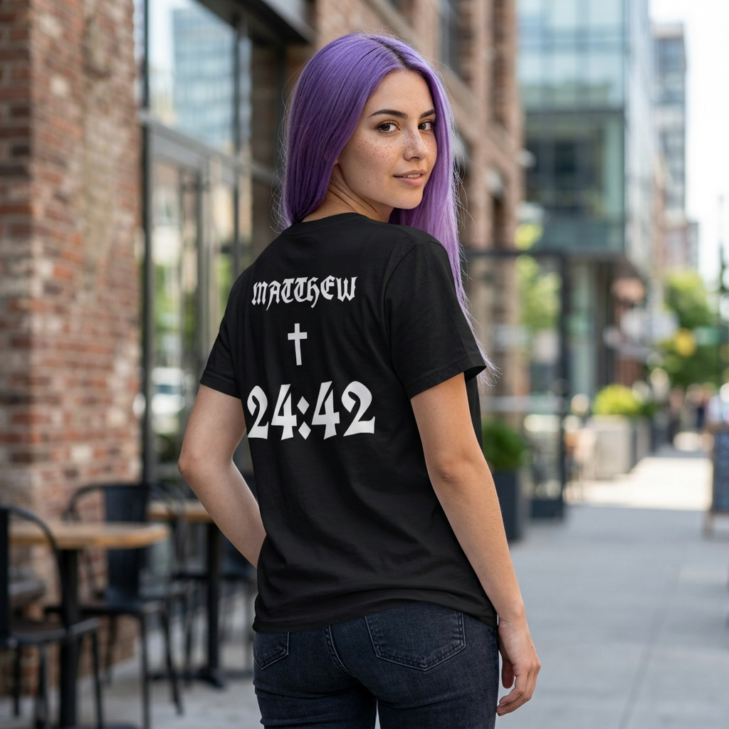 Matthew 24:42 Bible Verse Tee | Cross 24:42 Shirt