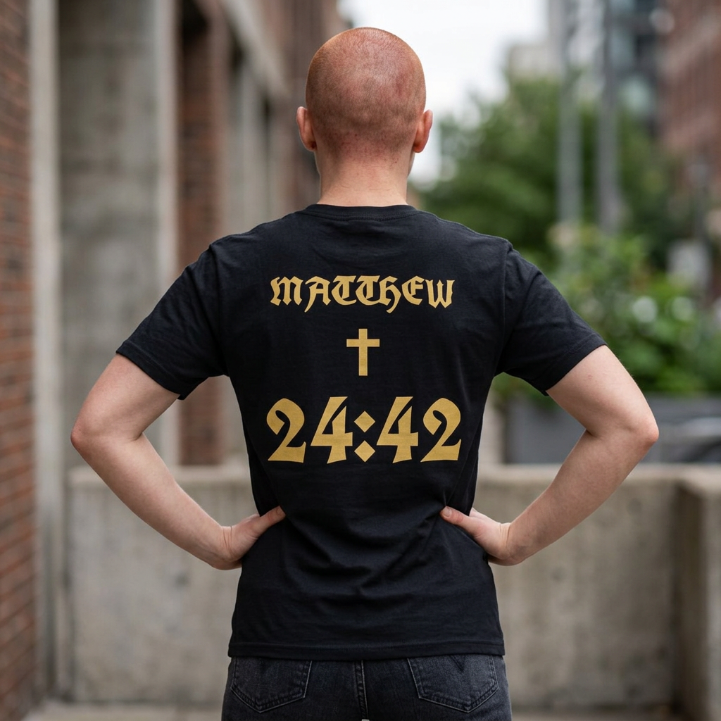 Matthew 24:42 Scripture Tee | Cross Bible Verse Shirt