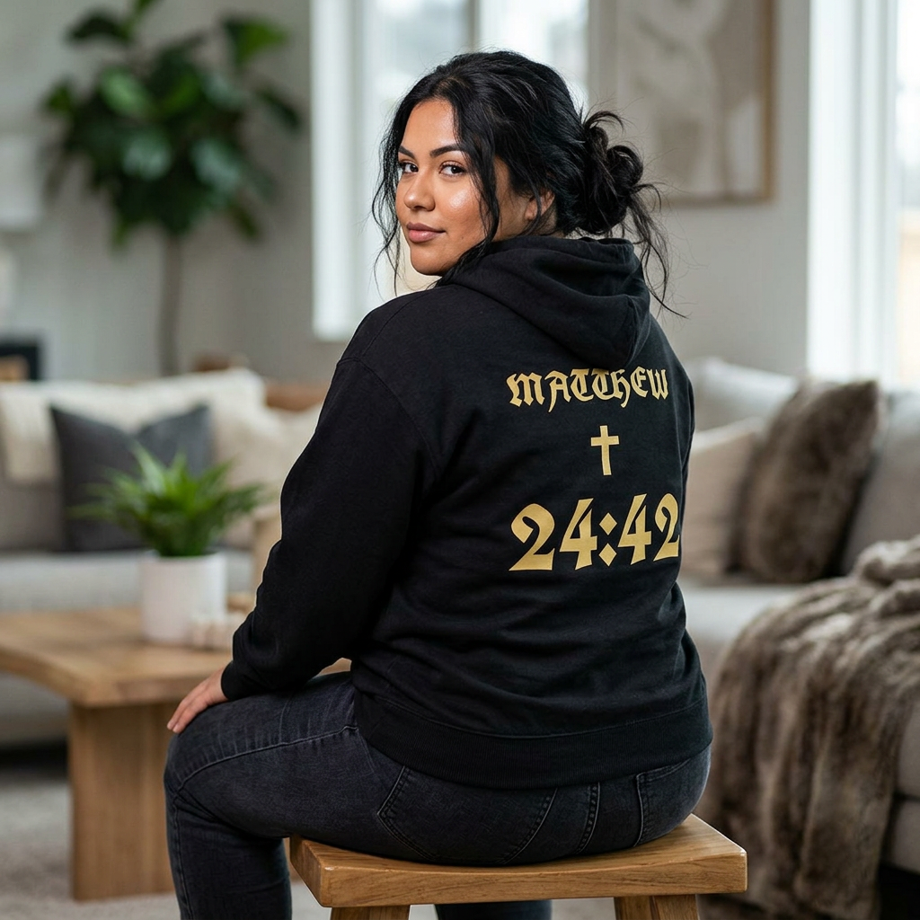 24:42 Cross Hoodie | Scripture Number Pullover