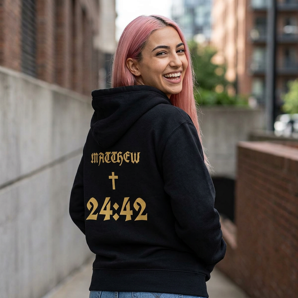24:42 Cross Hoodie | Scripture Number Pullover