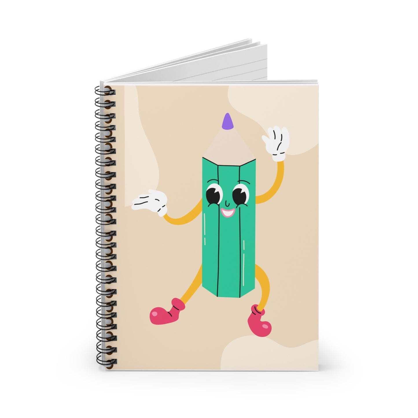 Whimsical Pencil Spiral Notebook - Cute Design for Students, Journaling, Back to School, Gift for Kids, Creative Writing