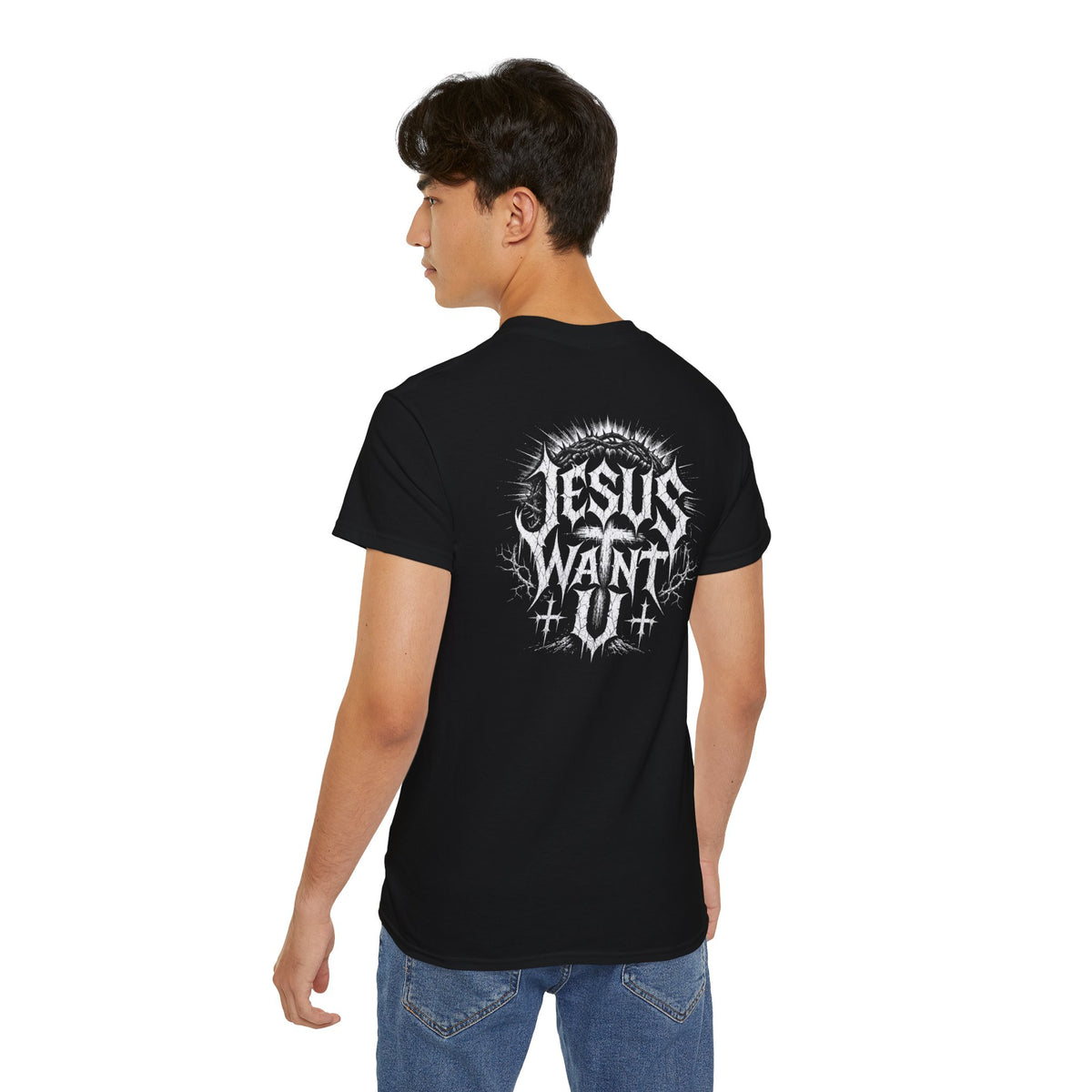 Jesus Want You T-Shirt | Christian Metal Typography, Crown of Thorns Design