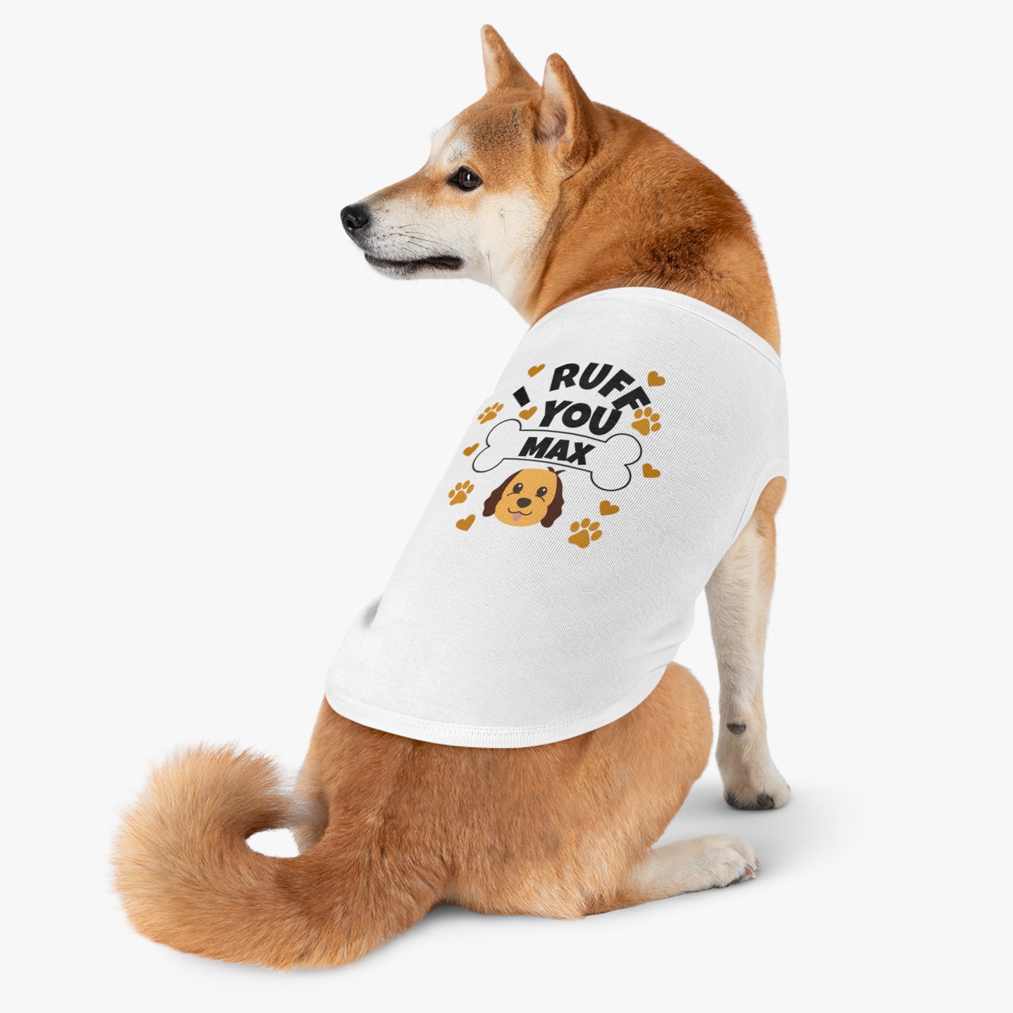 Cute Pet Tank Top for Dogs, I Ruff You Max, Dog Apparel, Pet Outfit, Gifts for Dog Lovers, Valentine’s Day, Pet Birthday