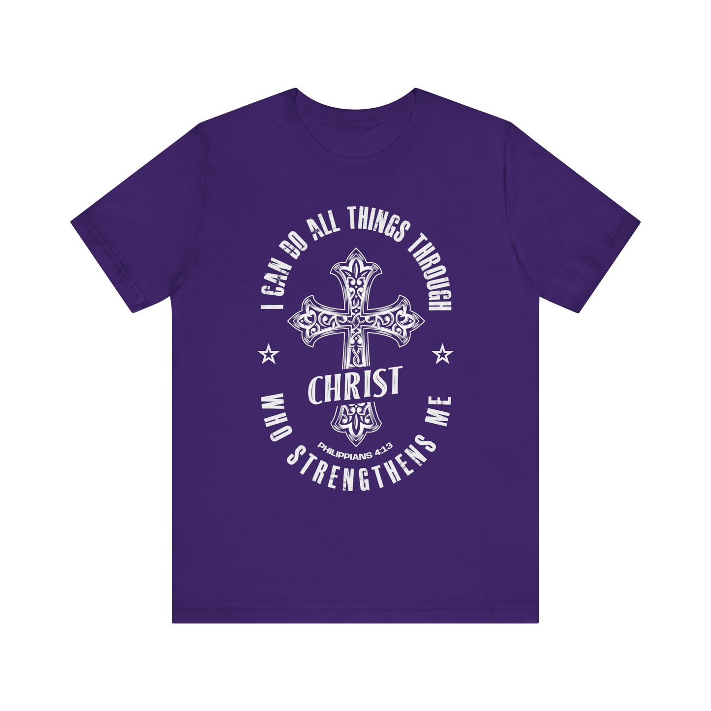 Inspirational Christian Tee - "I Can Do All Things Through Christ" Short Sleeve Shirt