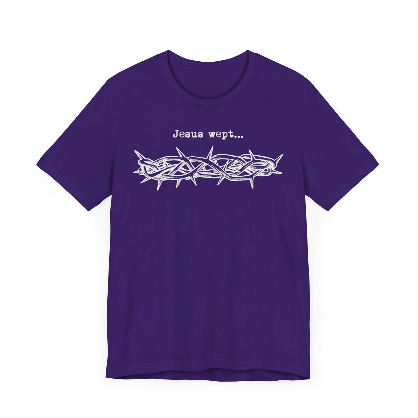 Inspirational Unisex Jersey Short Sleeve Tee - 'Jesus Wept' Design