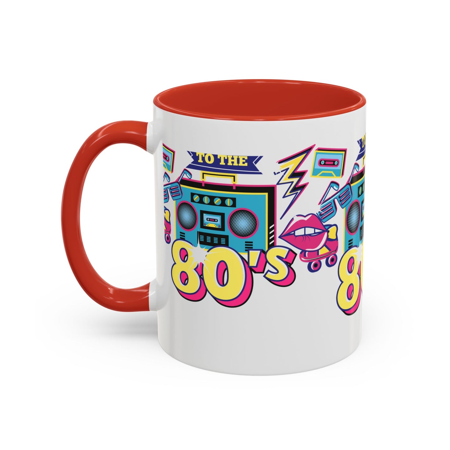 Retro 80's Coffee Mug, Vintage Mug for 80's Lovers, Nostalgic Gift, Boombox Design, Fun Drinkware for Parties