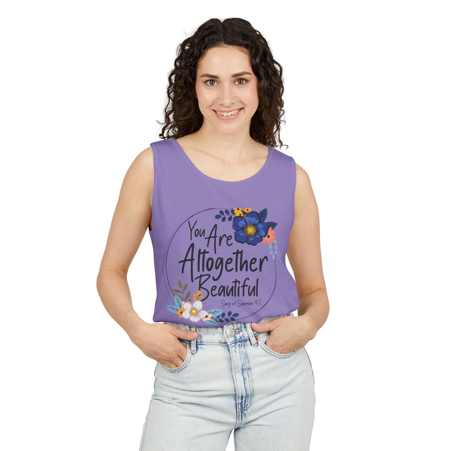 Inspirational Floral Tank Top - You Are Altogether Beautiful