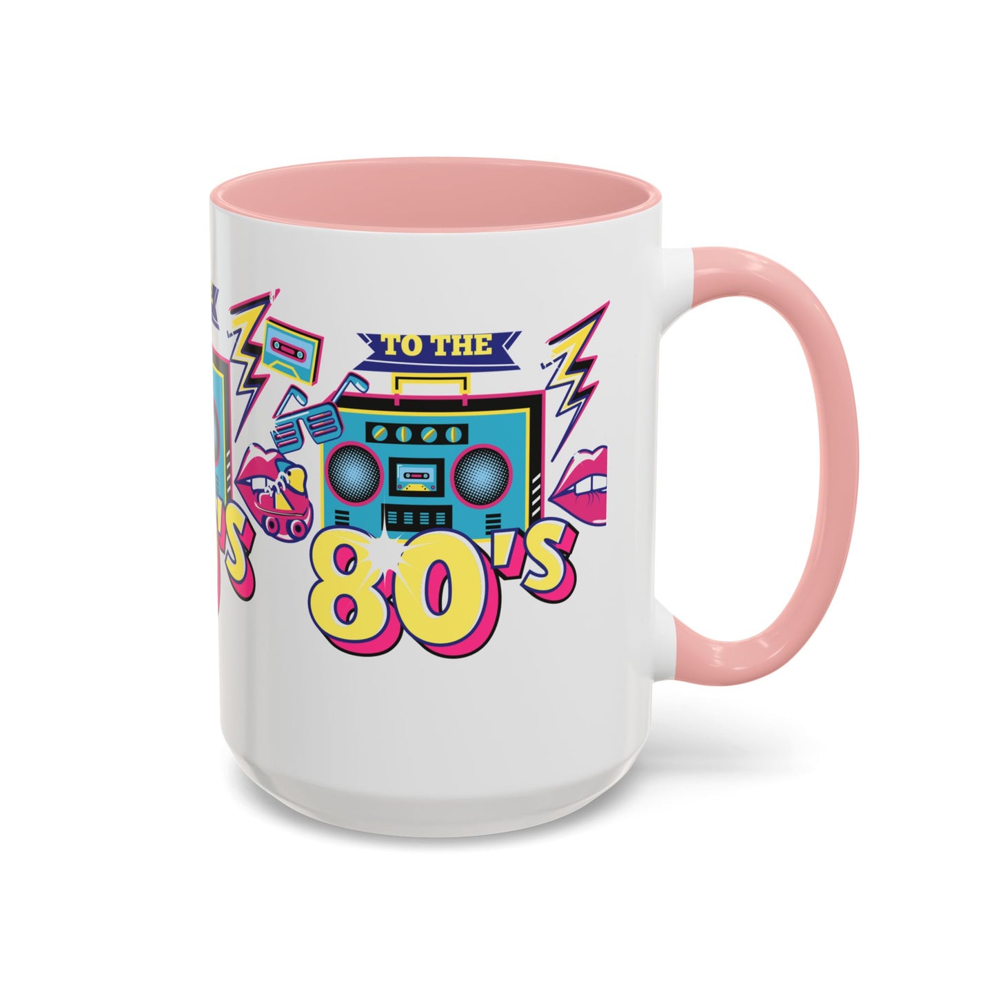 Retro 80's Coffee Mug, Vintage Mug for 80's Lovers, Nostalgic Gift, Boombox Design, Fun Drinkware for Parties