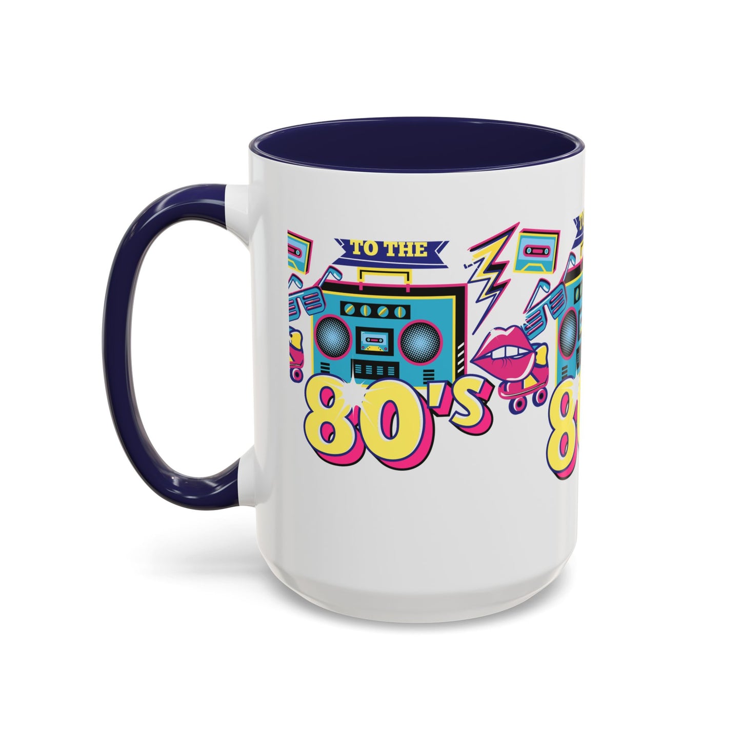 Retro 80's Coffee Mug, Vintage Mug for 80's Lovers, Nostalgic Gift, Boombox Design, Fun Drinkware for Parties