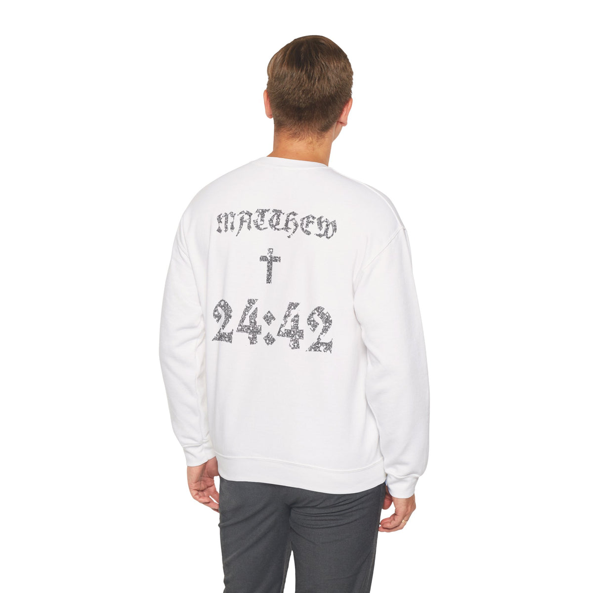 Matthew 24:42 Crewneck Sweatshirt | Bible Verse, Cross Design