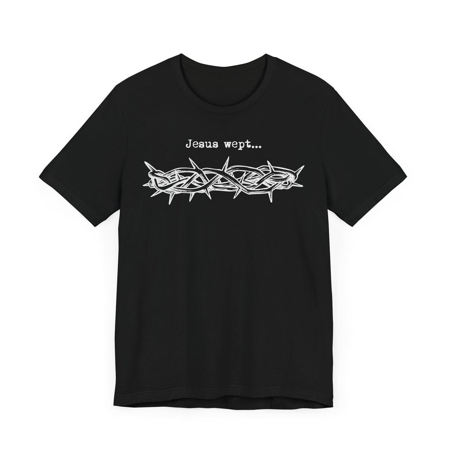 Inspirational Unisex Jersey Short Sleeve Tee - 'Jesus Wept' Design