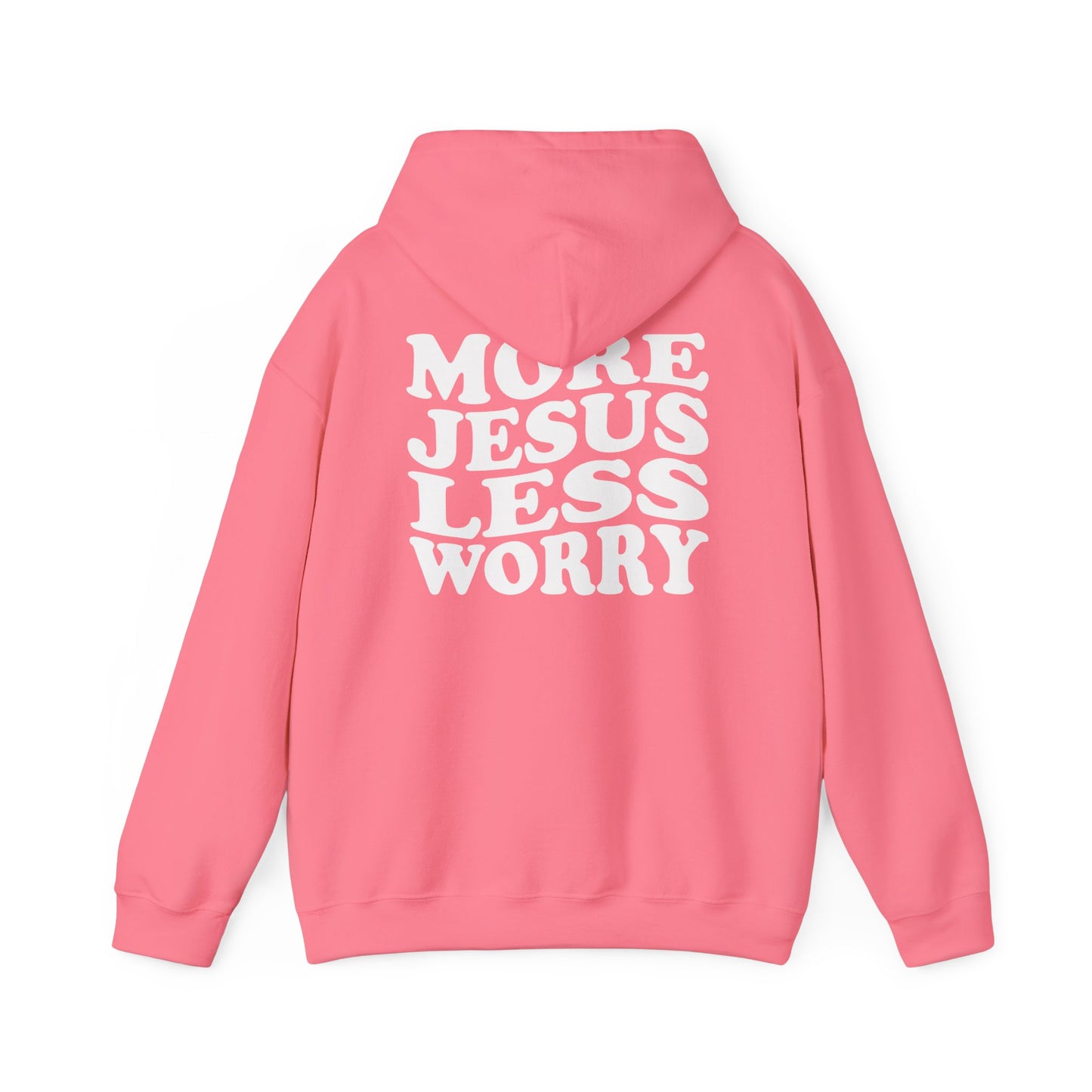More Jesus Less Worry Hoodie, Faith-Inspired Sweatshirt, cozy gift for believers, Christian apparel, spiritual encouragement wear