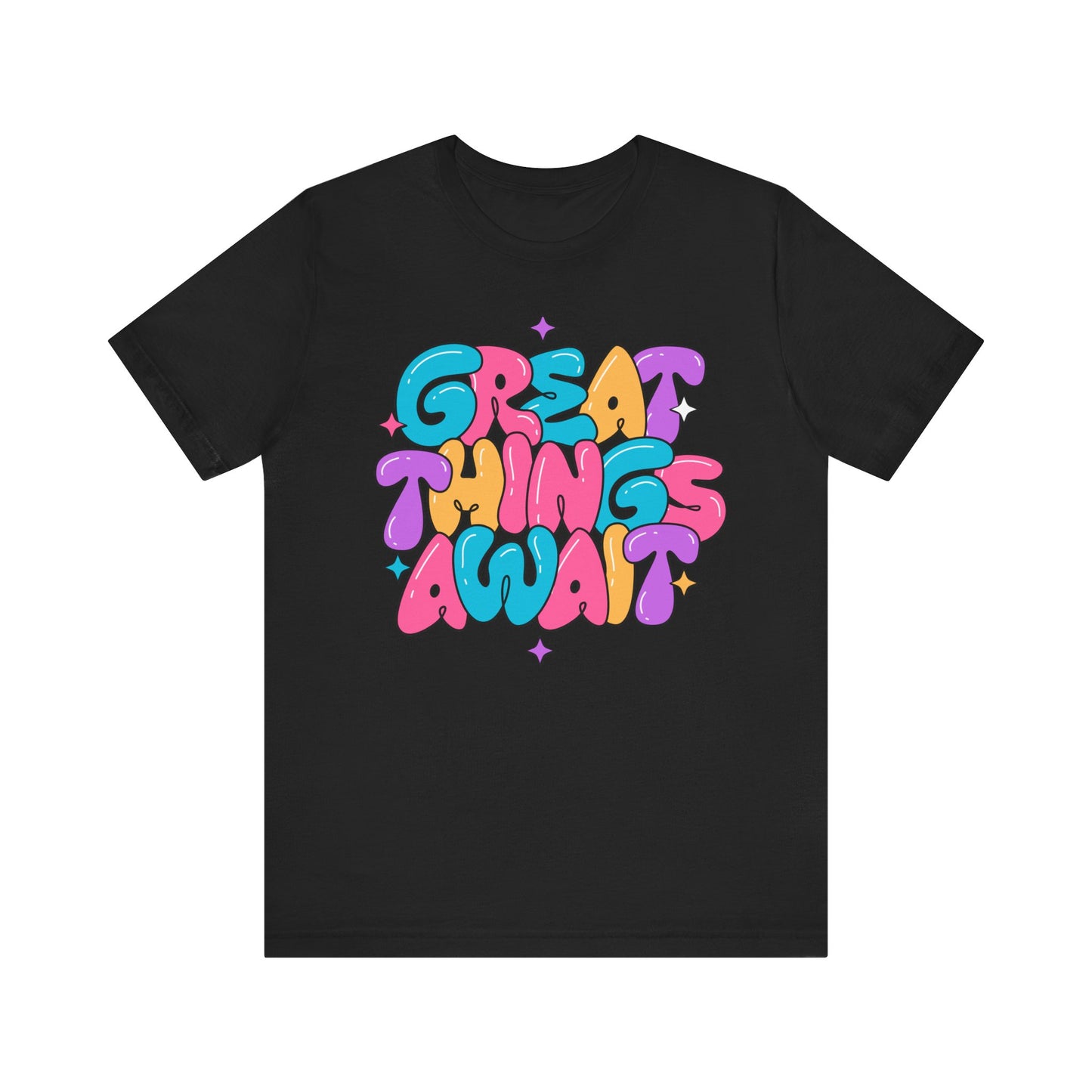Inspirational Graphic Tee - 'Great Things Await' Unisex Jersey Short Sleeve