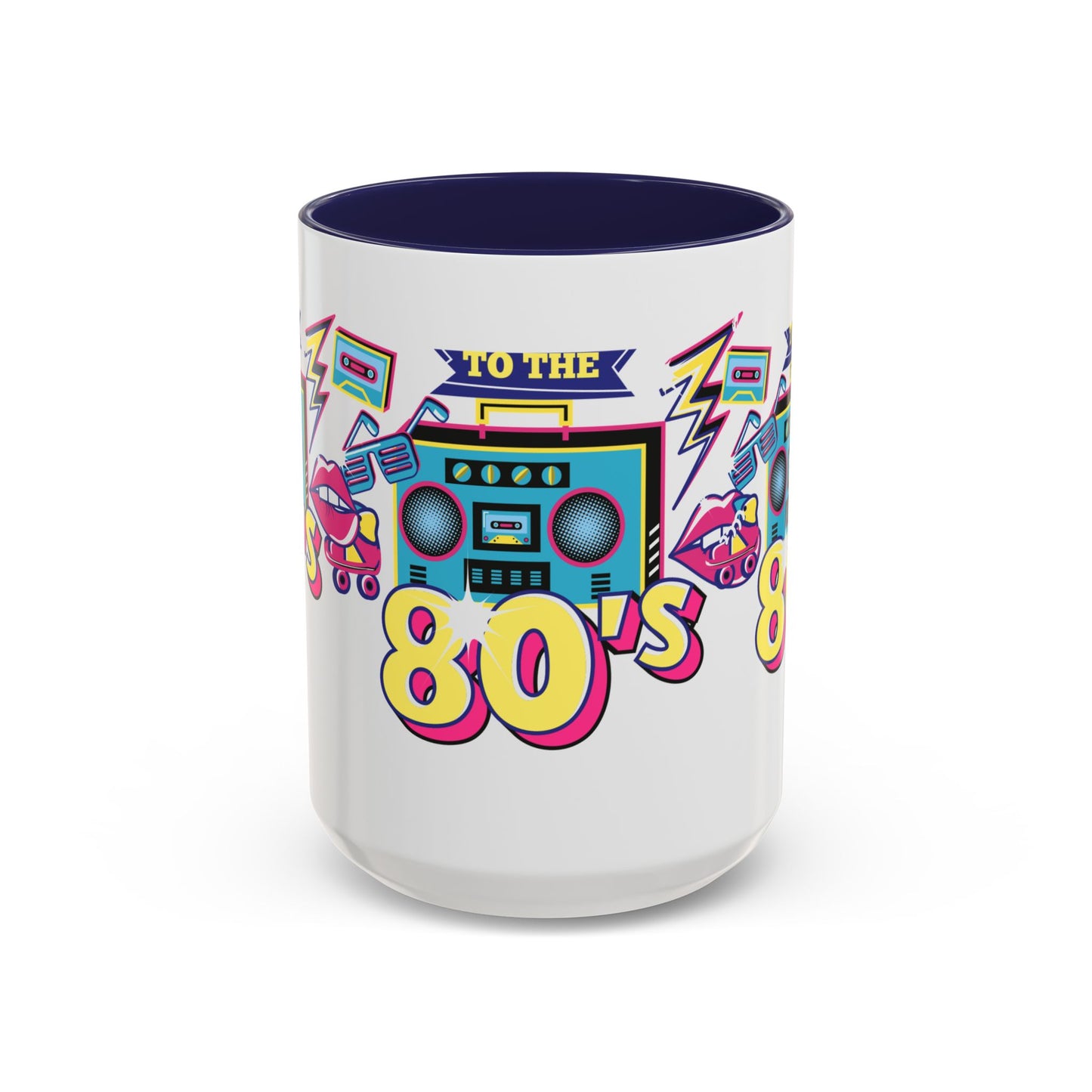 Retro 80's Coffee Mug, Vintage Mug for 80's Lovers, Nostalgic Gift, Boombox Design, Fun Drinkware for Parties