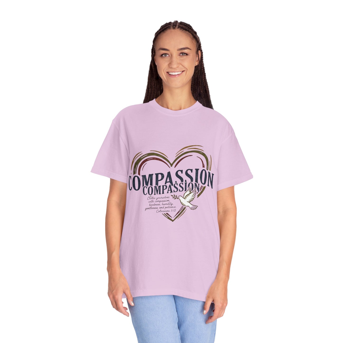 Compassion Heart Dove T-shirt – Compassion Typography Unisex Tee