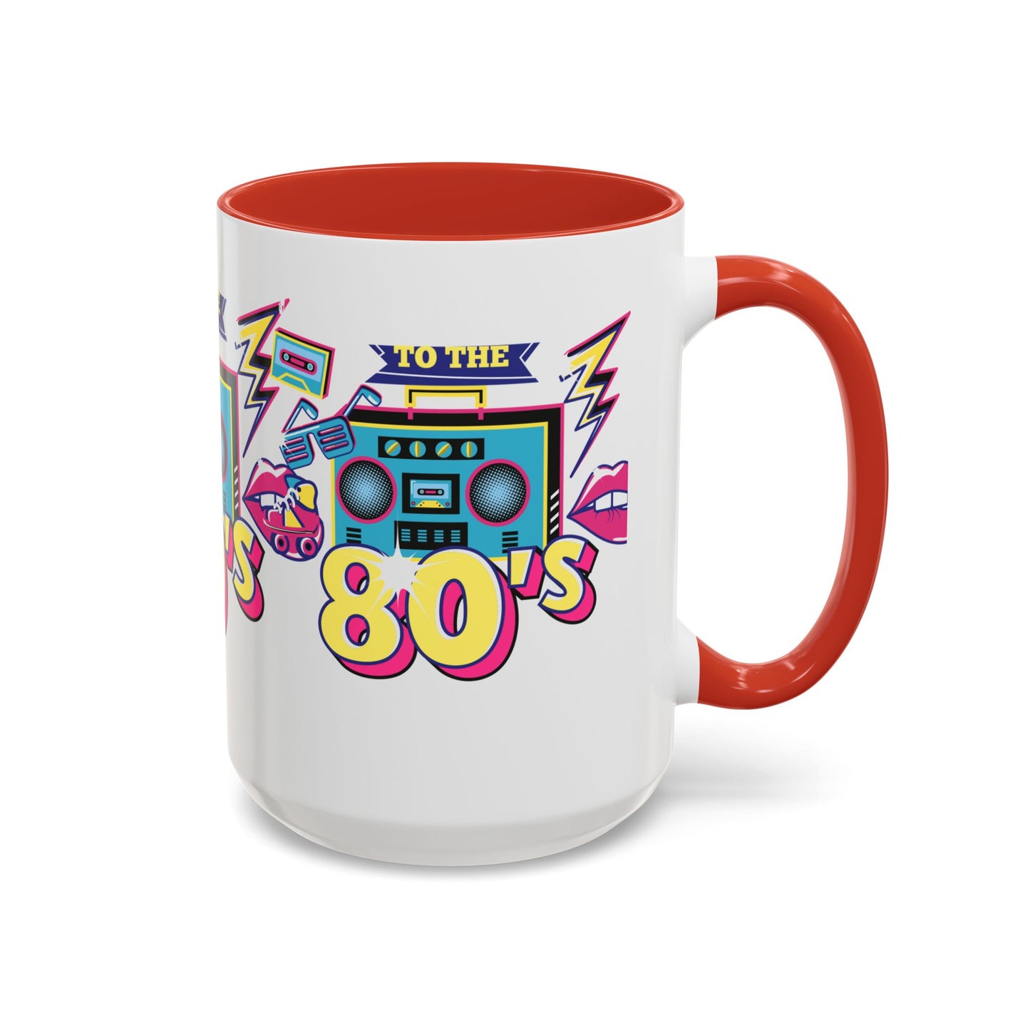 Retro 80's Coffee Mug, Vintage Mug for 80's Lovers, Nostalgic Gift, Boombox Design, Fun Drinkware for Parties