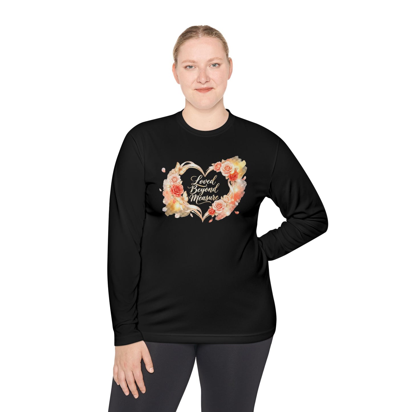 Loved Beyond Measure Long Sleeve Tee | Floral Heart Script