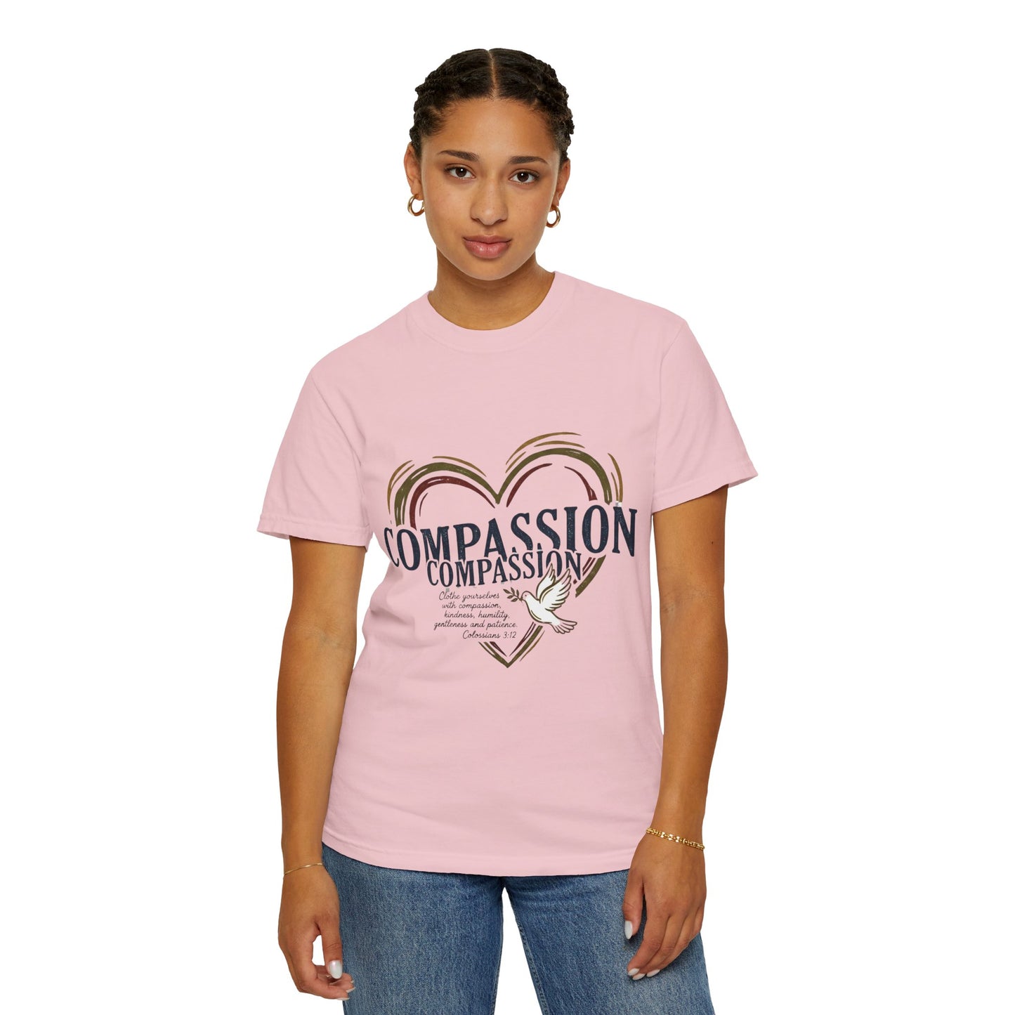 Compassion Heart Dove T-shirt — Compassion Typography Tee