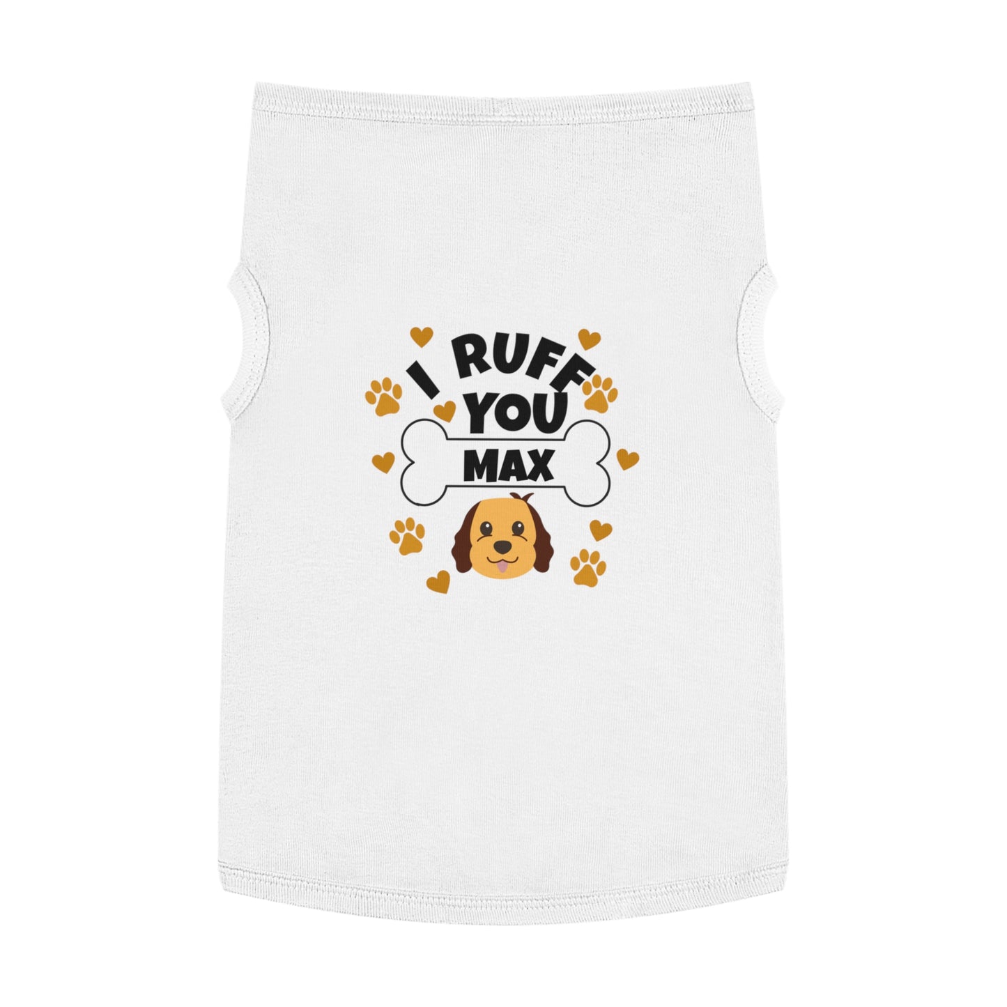 Cute Pet Tank Top for Dogs, I Ruff You Max, Dog Apparel, Pet Outfit, Gifts for Dog Lovers, Valentine’s Day, Pet Birthday