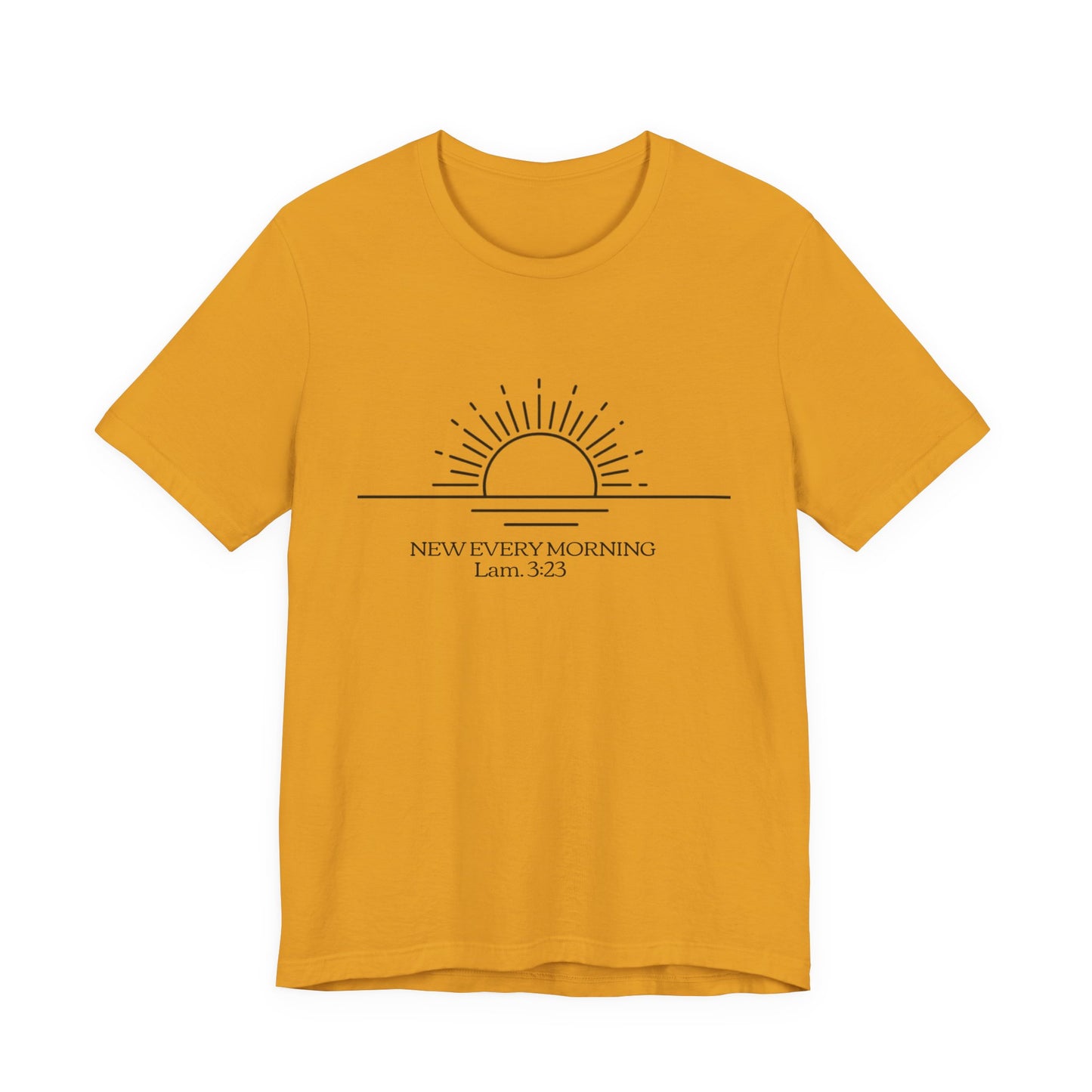 Rising Sun with Scripture New Every Morning Lam. 3:23 Tee