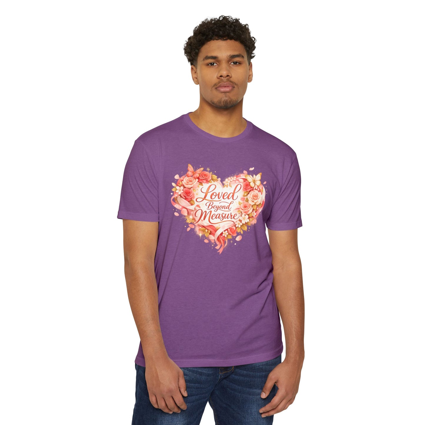 Loved Beyond Measure T-Shirt | Floral Heart Typography