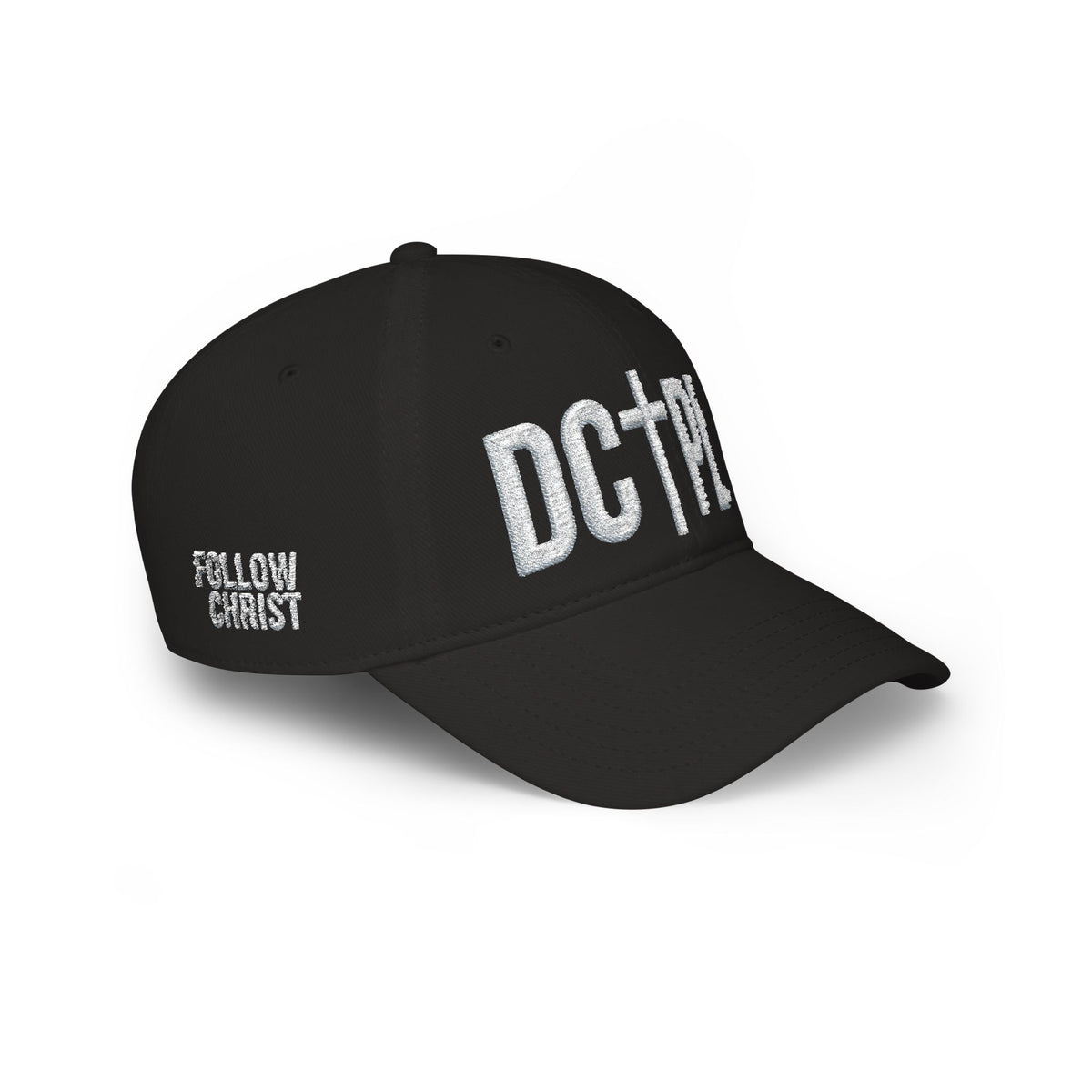DC+PL Cross Logo Baseball Cap — "Follow Christ" Low Profile Christian Hat