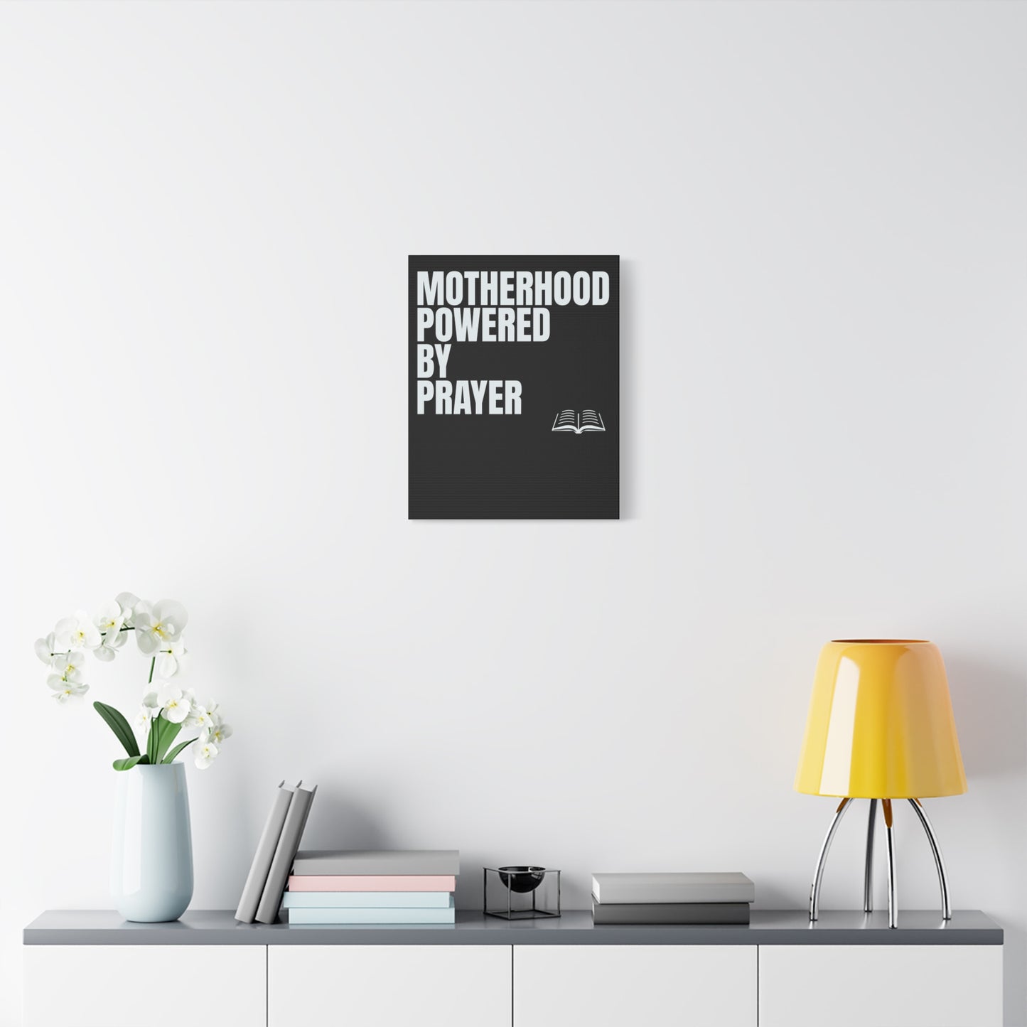 Inspirational Canvas Wall Art - Motherhood Powered by Prayer