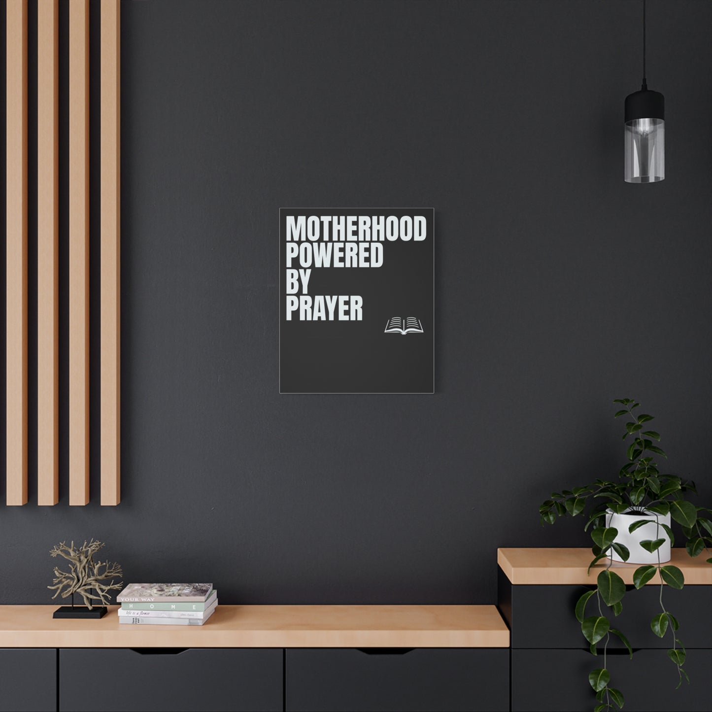 Inspirational Canvas Wall Art - Motherhood Powered by Prayer