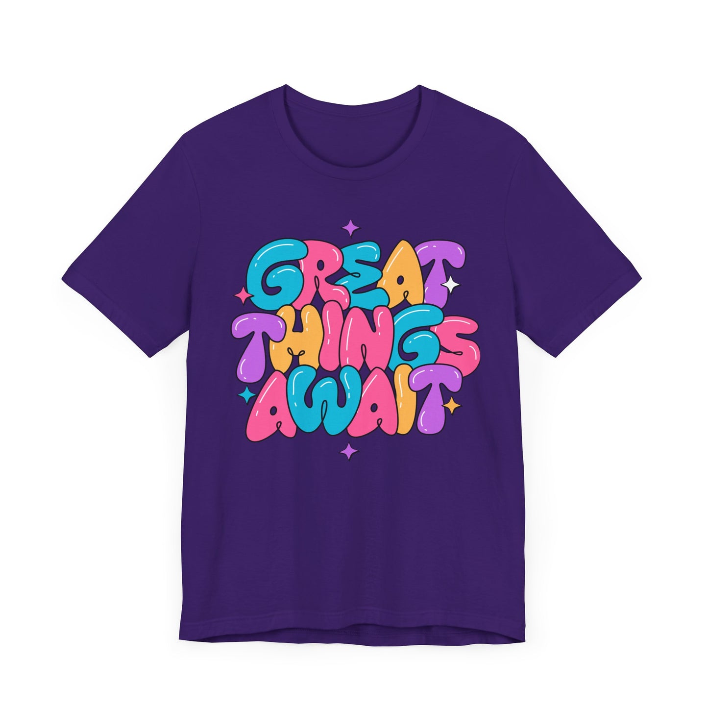 Inspirational Graphic Tee - 'Great Things Await' Unisex Jersey Short Sleeve