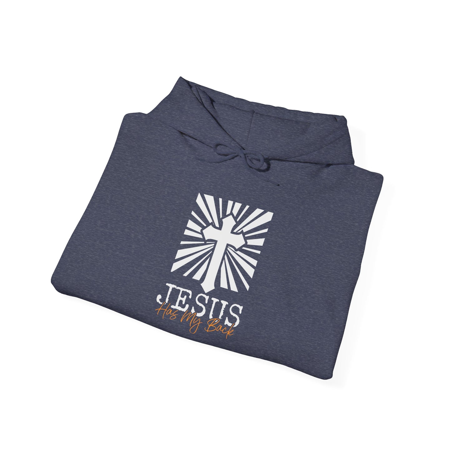 Christian Unisex Hoodie - Jesus Has My Back Design - Black