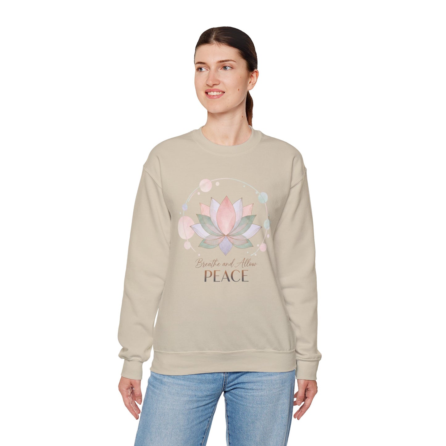 Gentle Boundaries Peace Lotus Sweatshirt — Self-Care Mental Wellness Crewneck