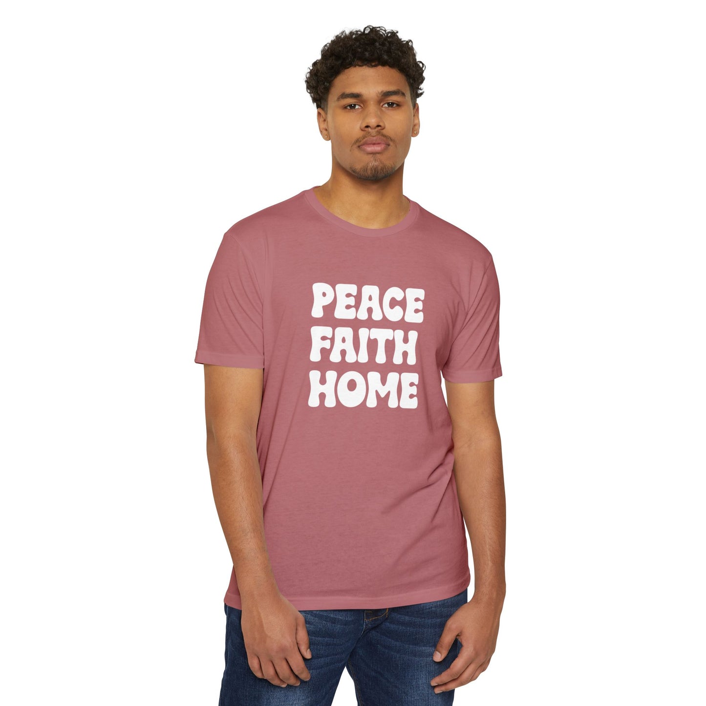 Peace Faith Home T-shirt | Inspirational Typography Tee