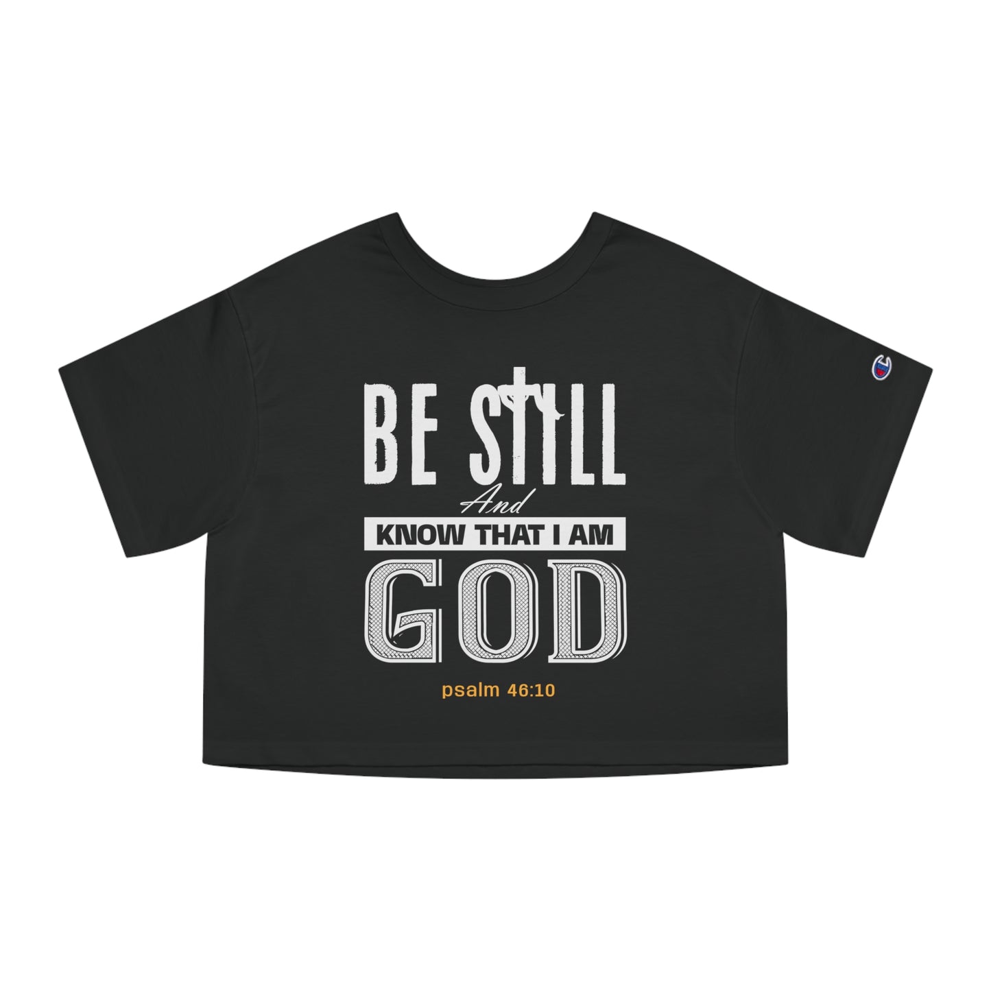 Faithful Reminder-Champion Cropped T-Shirt Black