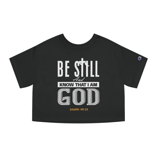 Faithful Reminder-Champion Cropped T-Shirt Black