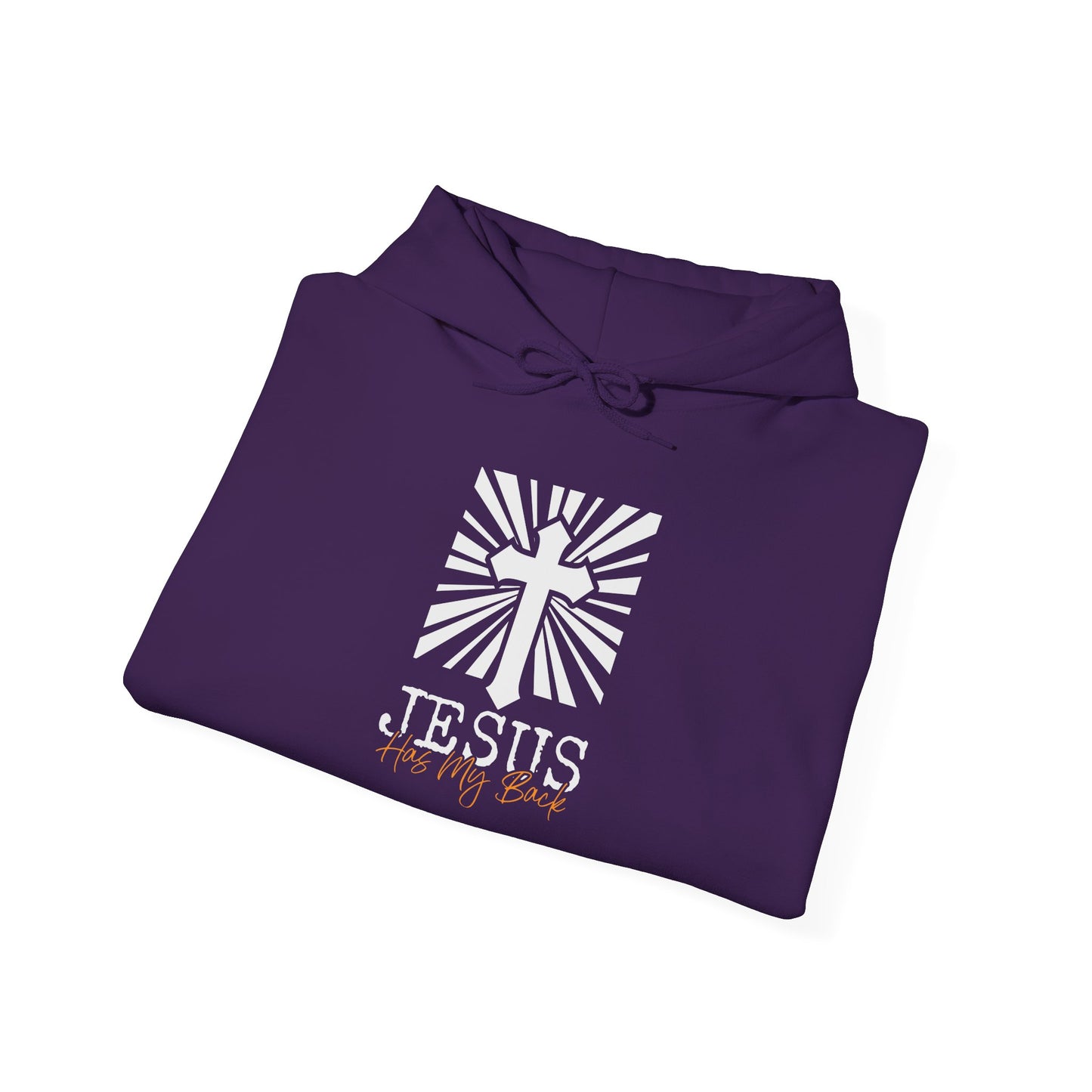 Christian Unisex Hoodie - Jesus Has My Back Design - Black
