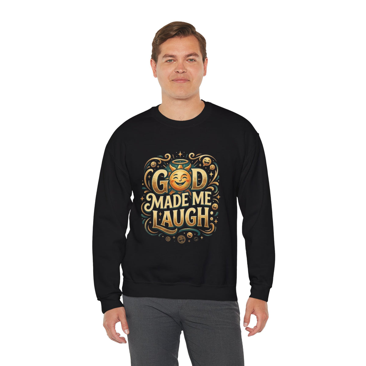God Made Me Laugh sweatshirt | Religious Christian humor design