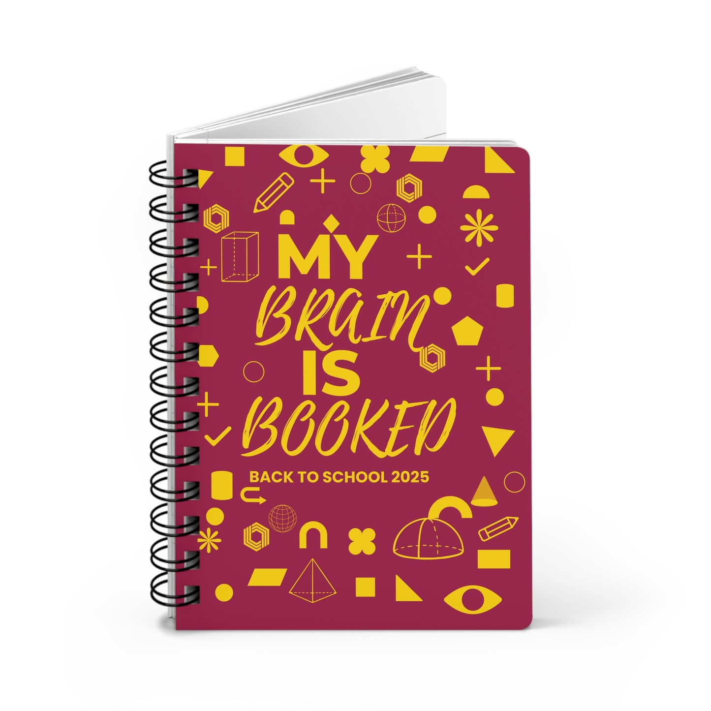 Academic Planner Spiral Journal - 'My Brain is Booked' Design