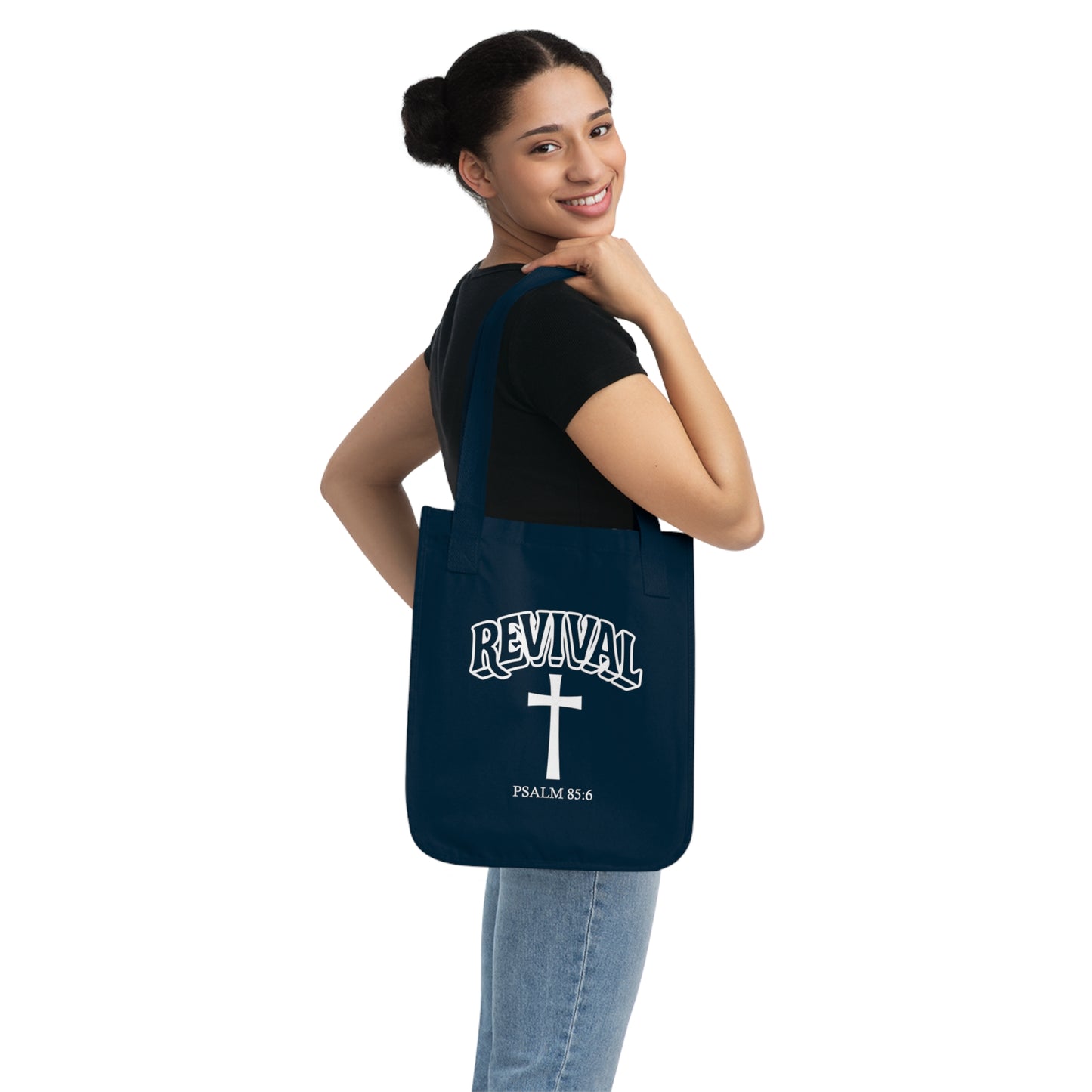 Revival Cross Tote Bag, Eco-Friendly Organic Canvas, Shopping Bag, Religious