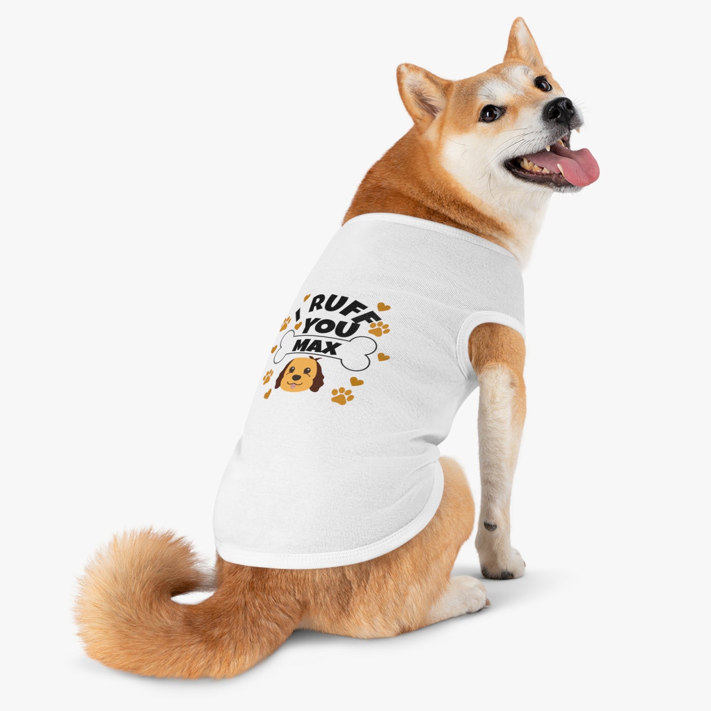 Cute Pet Tank Top for Dogs, I Ruff You Max, Dog Apparel, Pet Outfit, Gifts for Dog Lovers, Valentine’s Day, Pet Birthday