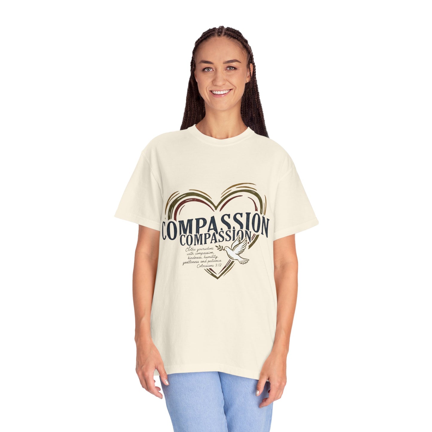 Compassion Heart Dove T-shirt – Compassion Typography Unisex Tee