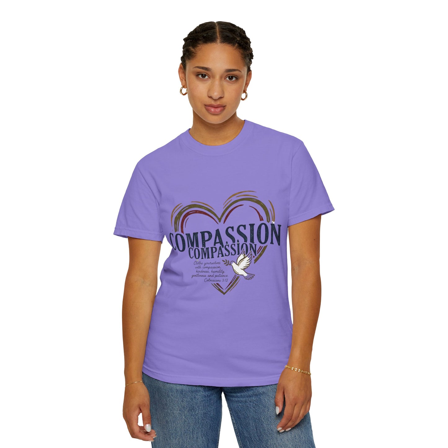 Compassion Heart Dove T-shirt — Compassion Typography Tee