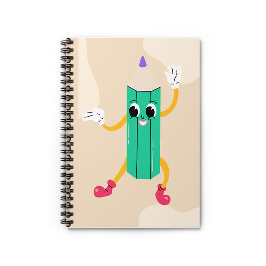 Whimsical Pencil Spiral Notebook - Cute Design for Students, Journaling, Back to School, Gift for Kids, Creative Writing
