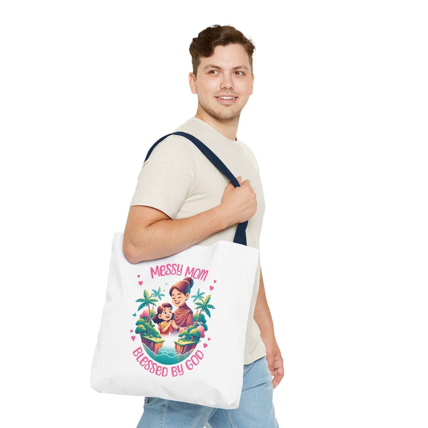 Messy Mom Blessed by God Tote Bag - Perfect Gift for Mother's Day and Everyday Use